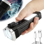 Linterna Táctica con Martillo de Seguridad Multifuncional 4 en 1