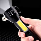 Linterna Táctica con Martillo de Seguridad Multifuncional 4 en 1